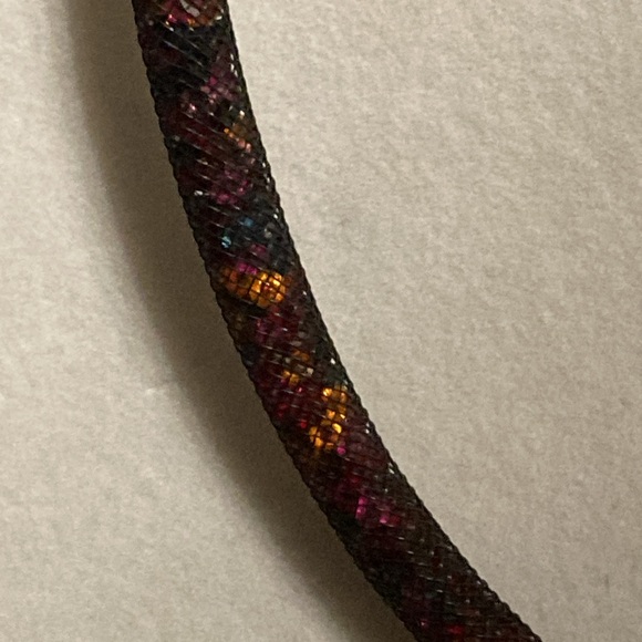 Swarovski choker / twist bracelet black mesh easy closure . Tiny crystal - Picture 2 of 8